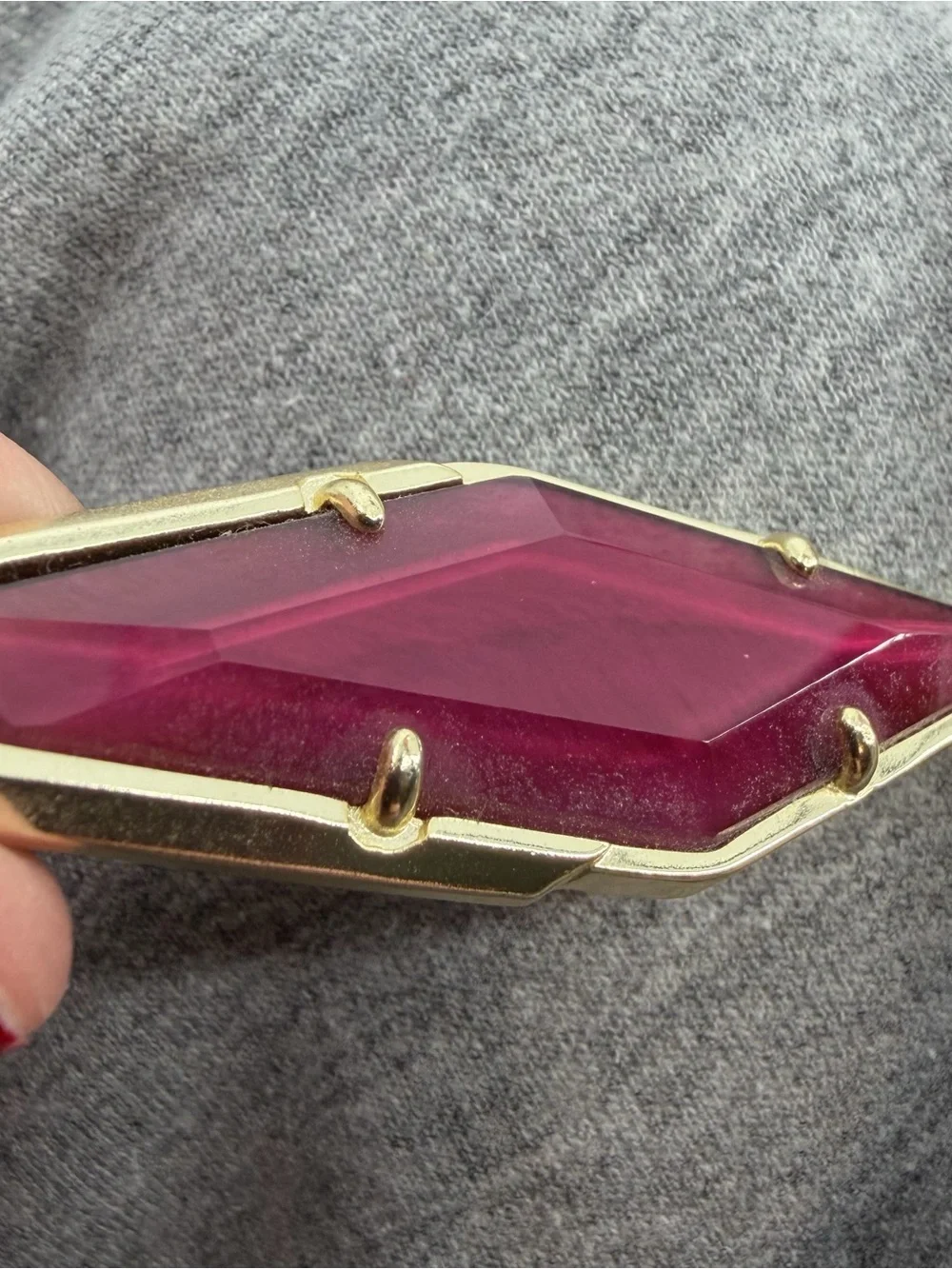 Kendra Scott Damon Gold Necklace Long Maroon Jade